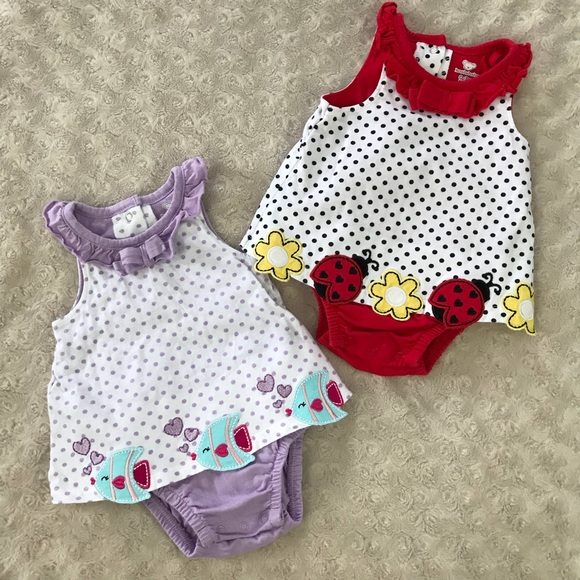 Koala Baby Other - Koala Baby Ladybug & Fish Romper Outfit Bundle Dot